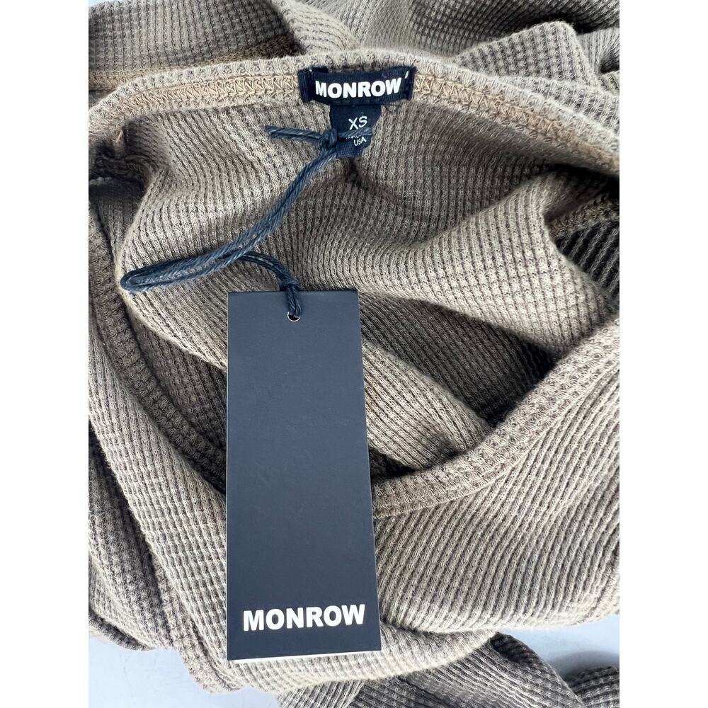 Monrow Baby Thermal Double Layer Cardi Top in Stone Green - Picture 7 of 11